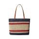 Lightweight Striped Woven Tote Bag Large Capacity Single Shoulder