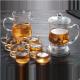 Transparent High Borosilicate Glass Teapot 350ml With Share Cup 350ml 6 Mugs 80ml