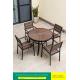 4 Seat Plastic Wood Outdoor Dining Sets For Tea Break / Coffee Time