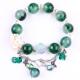 Handmade Gemstone Beaded Bracelet Green Chalcedony Stone Bracelet Adjustable Peal Charm Bracelet For Party Daily Wearing