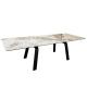 FUPENG's Extendable Dining Table DT-1031 Ceramic And Tempered Glass Panels For Home Small Spaces