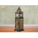 Tower Shape Tabletop Lamp Antique Wooden Tower Sculpture Decorative Lamp Bronze Color