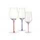 OEM Lead Free Crystal Wine Glasses , Slender colored Stem 20 Ounce Wine Glass