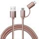 Rose Gold Braided Cable: USB - A To Micro - USB/USB - C