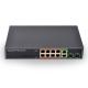 full metal case 8 ports Gigabit IEEE 802.3af/a standard 150W power backplane bandwidth 24 Gbps uplink port POE switch