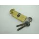 70mm(35*35) Euro Profile Single Brass Cylinder Lock with 3 brass normal keys Brass brushed color