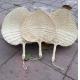 Y-Z Small cattail leaf fan woven vintage summer paddle wood hand held fans supplies home decor
