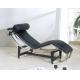Modern Leisure  Black Premium Leather Chaise Lounge Chairs