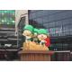 Smooth Surface Shopping Center Decorations Fiberglass Soldier Sculpture With Green Hat
