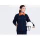 Orange Lapel Long Sleeve Waist Industrial Work Uniform High Visibility Safety Flexibility