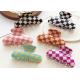 acetic acid colorful clip hair accessories imitation  color check clip shark hair accessories OEM Hollow out logo