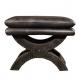 Defaico X Base Carved Footstool Vintage Leather Ottoman ISO9001