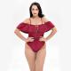One Piece Swimsuit Sexy Swimwear Women Hollow Out Bandage Strap U-back Solid color1927