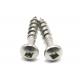 Square Drive Slotted Pan Head Tapping Screws / Stainless Steel Half Thread Screw