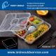 multi-compartment thin wall disposable food container mould, lunch box 5 compartment mold
