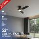 Plastic Blades 52 Smart Ceiling Fan with WiFi Music Play and Metal Lamp Body Material
