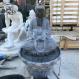 BLVE Garden Buddha Statue Water Fountain Black Natural Stone Handcarved Life Size Holding Lotus Leaf