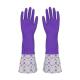 Extra Long Sleeve Rubber Gloves With Beautiful Patterns  For Houseohld Cleaning