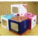 decorative personalized paper cake boxes, Custom artpaper handle cake box with PVC window, wedding cake boxes with handl