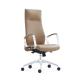 60 PU Castors Leather Office Swivel Chair 25.4KG 350 Polish Aluminum Base