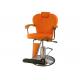 Wooden Armrest Salon Barber Chair Heavy Duty With Orange Color , Round Base