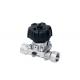Food Industry Pneumatic Diaphragm Valve , Actuated Stainless Steel Diaphragm Valve