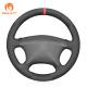 Hand Sewing Full Black Suede Steering Wheel Cover for Citroen Xsara Picasso 2003-2010 Peugeot Partner 2003-2008