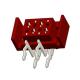 WCON Dip Female 8 Pin Right Angle Connector 1.27mm Pa46 Red Matte Sn Plated