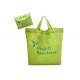Green Nylon Foldable Tote Bag That Folds Into Pouch Pattern