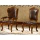 ISO14001 Antique Wooden Throne Chair Elegant Antique Upholstered Dining Chairs