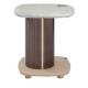 Hospitality lobby reception furniture of Sofa end table in white oak wood in Stainless steel work with Marble stone top