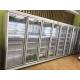 Supermarket 6 Glasses Doors Commercial Upright Freezer For  Benverage Cooler