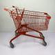 Red Steel Shopping Cart CE Certificate 180L European Large Shopping Cart