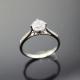 White Gold Plated Sterling Silver Engagement Ring with Clear Cubic Zirconia(F82)