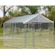 Chain Link Fence Large Dog Enclosures Outdoor Galvanized Surface Treatment