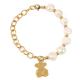 Party Stainless Steel Bracelets / Gold Plated Bracelet Chain With Freshwater Pearl
