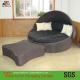 Cane Garden Daybed With Tea/ Coffee Table , Rattan Oval Daybed