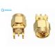 PCB Edge Mount RF Antenna Connector With Plated Nickel Straight SMA Male Plug