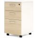 Wooden Melamine Office Furniture Small Mobile Storage Cabinet With 3 Sliding Drawers