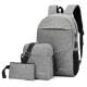 Custom Design Oxford Female Large Capacity Men'S Shoulder Bags Rucksack USB Charging Youth Backpack Set