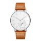 Stainless Steel Leather Wrist Watch , Gold Leather Wristband Watch