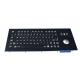 IP65 durable vandal proof Black Metal Keyboard with optical trackball for kiosk keyboard
