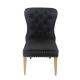 Black button buckle velvet chair dining chair elegant model