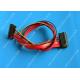 Red SATA Data Cable Slimline SATA To SATA Female / Male Adapter With Power