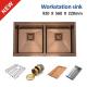 Undermount Stainless Steel Work Station Sink , Copper 36 Double Bowl Farmhouse Sink