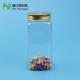 Square 550ml Plastic Food Jars With Gold Metal Lids