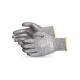 Smooth Coated Grey Cut Proof Work Gloves Customized Logo Elastic Wrist