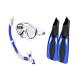 Silicone Monthpiece Adult Snorkel Set 100 % Leak - Proof With Blue Color