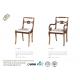Brass Inlaid Side Hotel Dining Chairs With Carved And Gilded Lyre Back Cream Damask