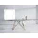 900mm Width Extensible Tempered Glass Dining Table DT-31097 With Stainless Steel Leg
